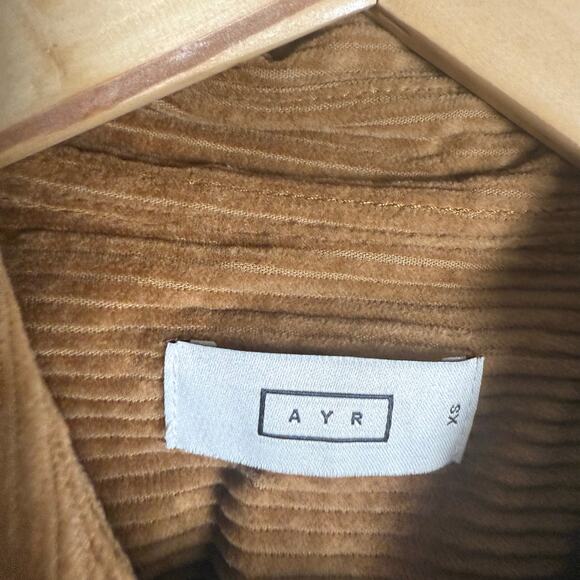 AYR The Deep End Brown Corduroy Relaxed Fit Button Up Shirt Size XS - Picture 8 of 8